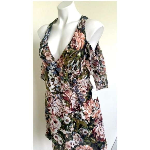 Planet Blue Blu moon renaissance ruffle Floral mini dress XSmall off the back - Picture 4 of 8